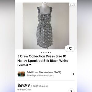 JCrew Hailey Speckled Silk Dress, size 6